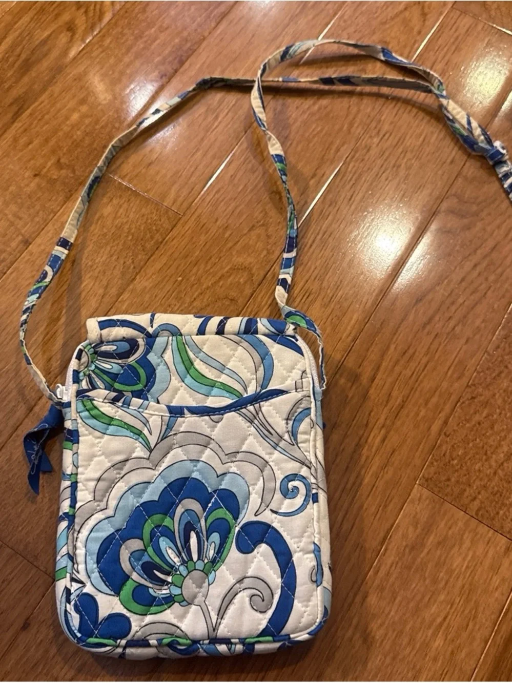 Vera Bradley Blue, Green & White Quilted Crossbody